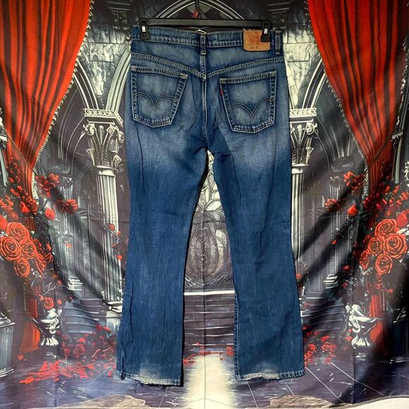 Levi's 515 Nouveau Bootcut Jeans Women's 10 Blue Cotton Denim Low Rise Faded - Picture 4 of 7